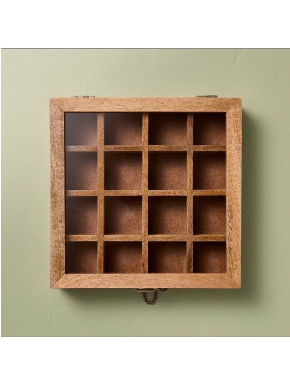Small Wood Collectables Curio Glass Box-Hearth & Hand with Magnolia, 10.5”